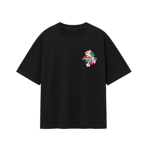 ANKREYÒL  Ak Tout Fòs Multi-Hibiscus Logo Tee