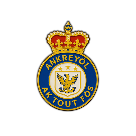AnKreyòl Crest Pin – "Ak Tout Fòs" Edition