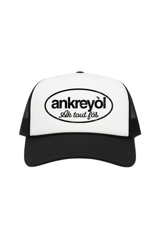 Ankreyòl “Ak Tout Fòs” Oval Trucker Hat