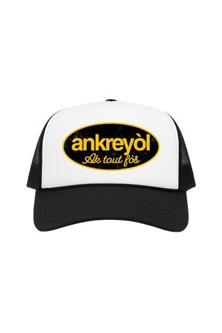 Ankreyòl “Ak Tout Fòs” Oval Trucker Hat